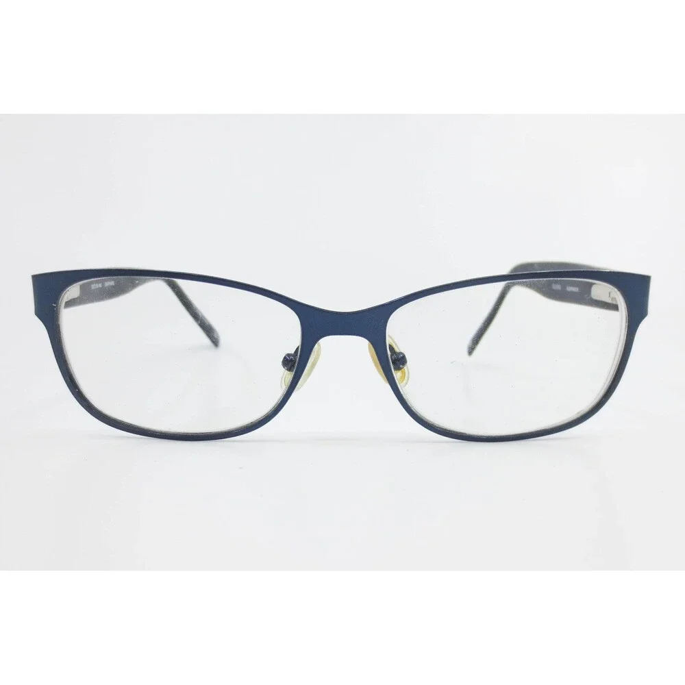 Bulova Clearwater Eyeglasses Sapphire Blue Cat Eye Crystal Accent Frames